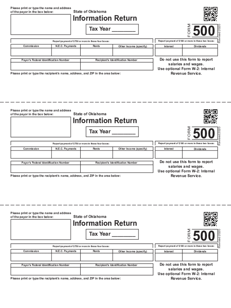 Oklahoma Tax Commission Return  Form