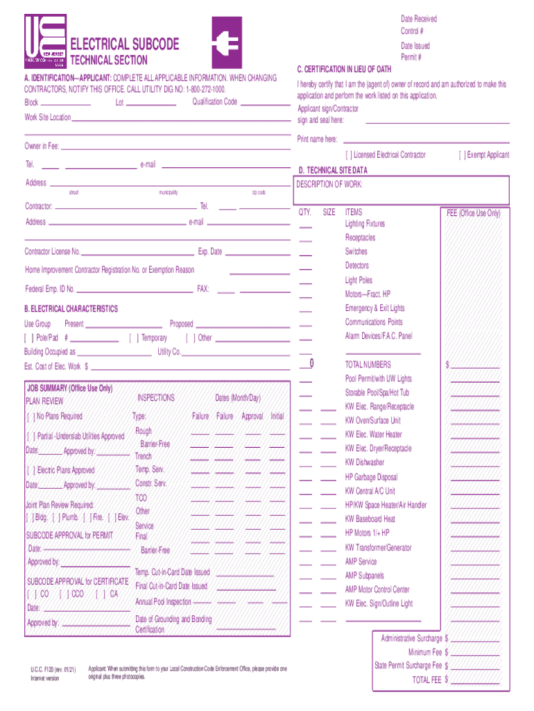 Licensed Electrical Contractor  Form