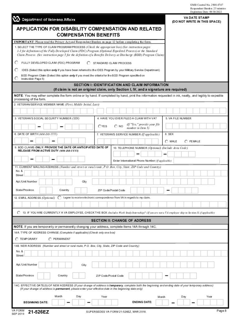 Disability Service Connection  Form