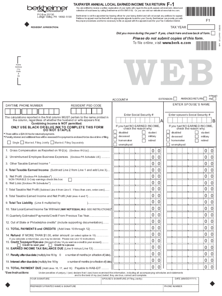  Hab Inc Com Berkheimer PA Tax Administration Services 2020