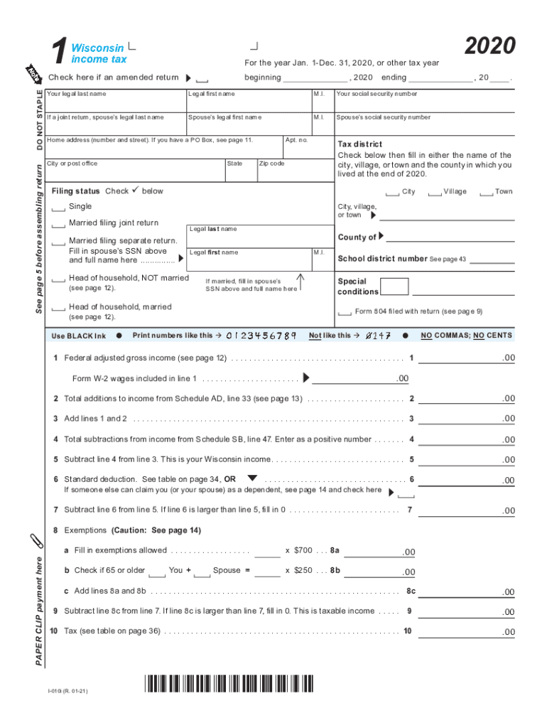 Wisconsin 20202024 Form Fill Out and Sign Printable PDF