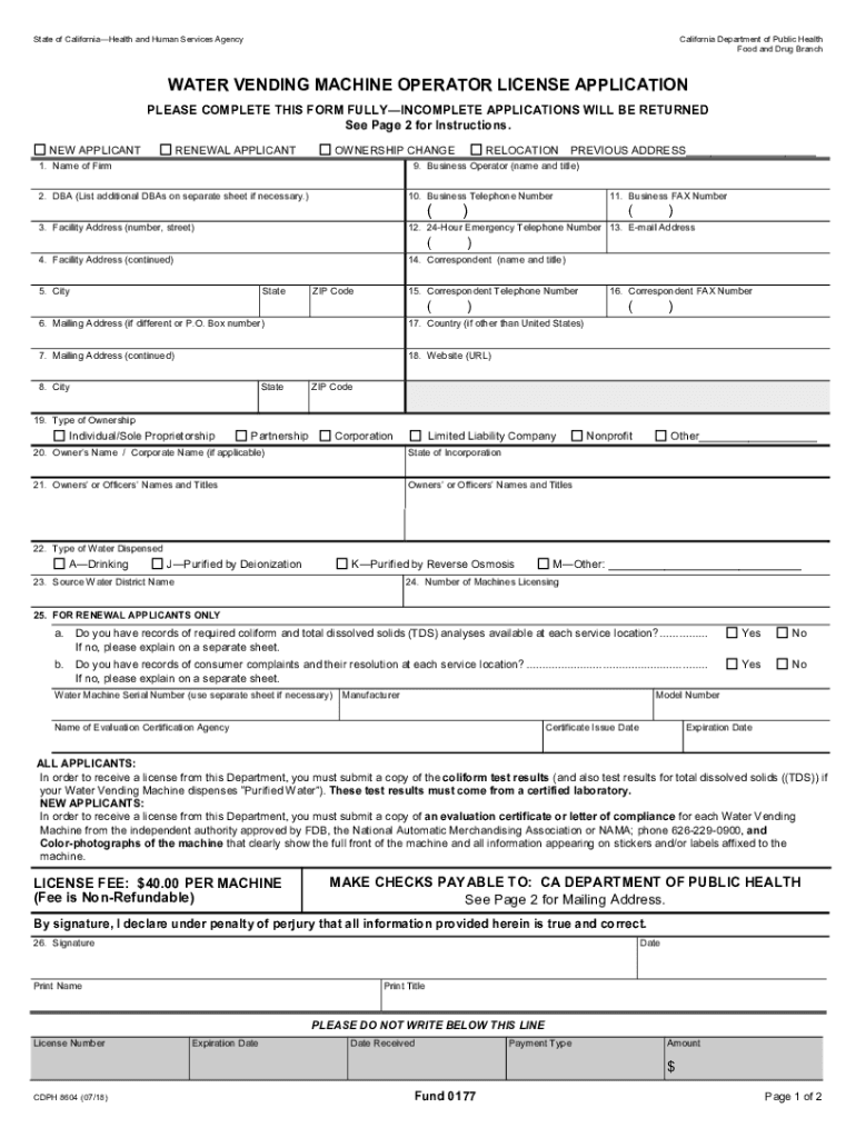  an Initial Application CDPH 283B California Department of 2018-2023
