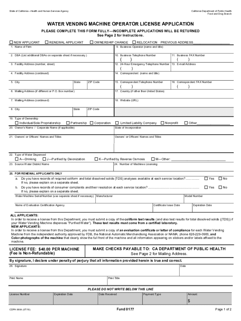  an Initial Application CDPH 283B California Department of 2018-2024