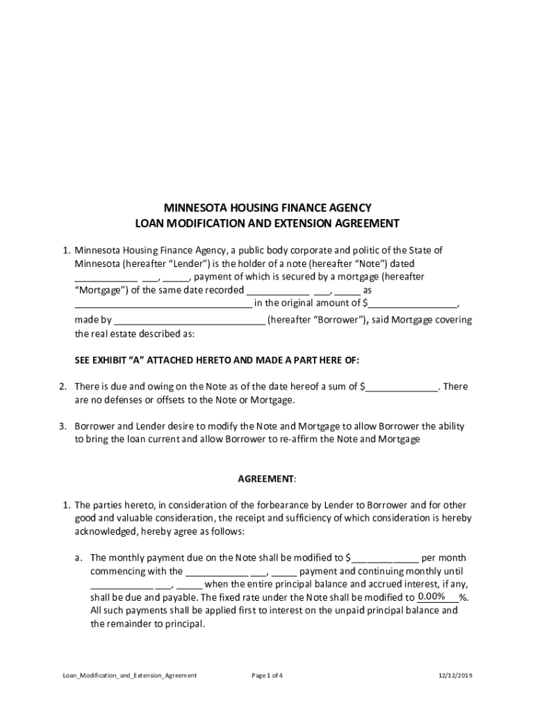  Mortgage Extension Agreement Form 2019-2024
