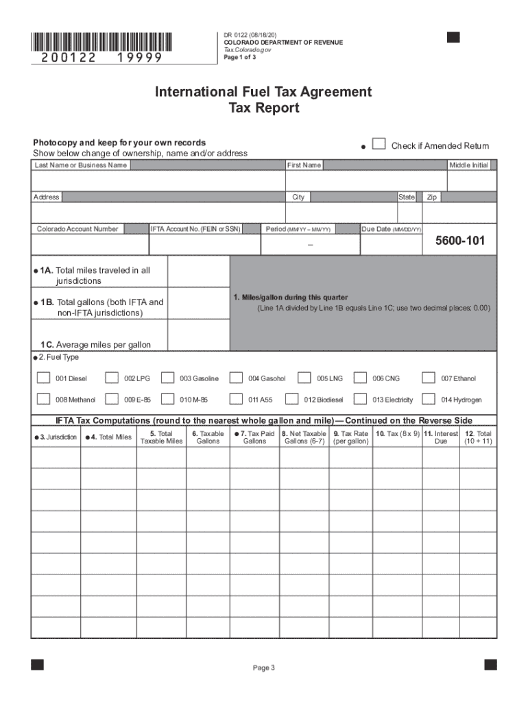  DR 0122 Colorado Department of Revenue Colorado Gov 2020-2024