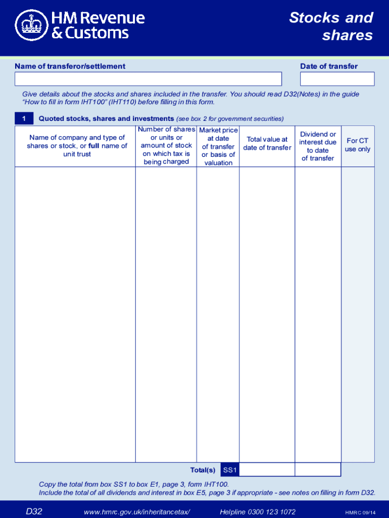  Iht Form D32 2014-2024