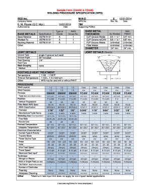 Gmaw Wps Sample  Form