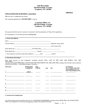 330 Riverdale Ave Application  Form