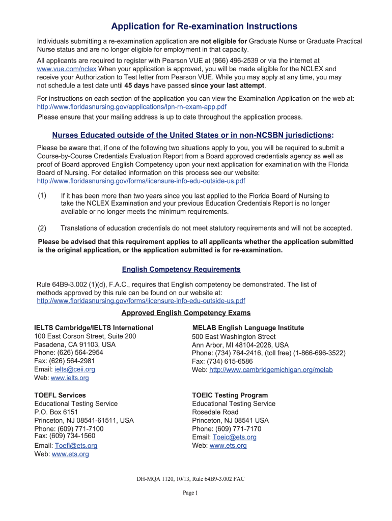 Florida Board of Nursing Application Form PDF
