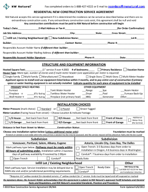 NW Natural Residential New Construction Service Agreement Challenges Grant of Summary Judgment  Form