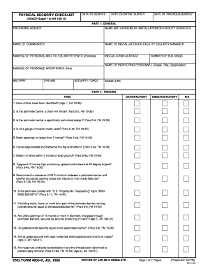Security Checklist Form