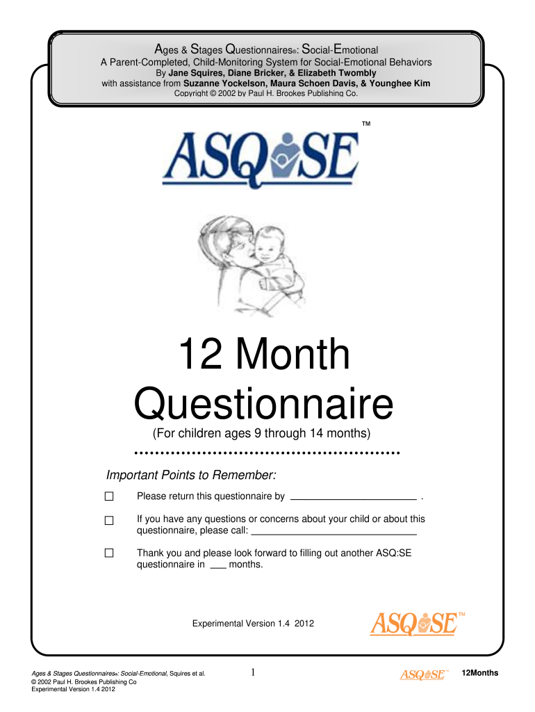 12 Month Asq  Form