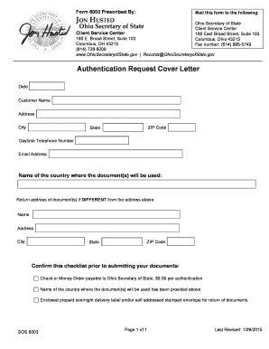 Secretary of State Ohio  Form