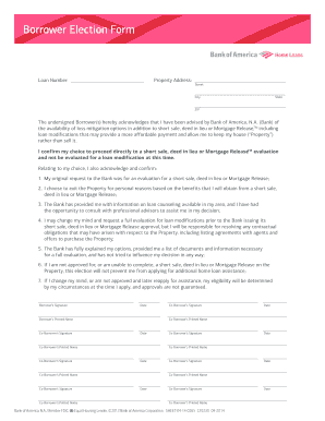 What is a Borrower Election Form from Bank of America