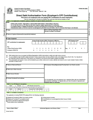 Cpf Direct Debit Form