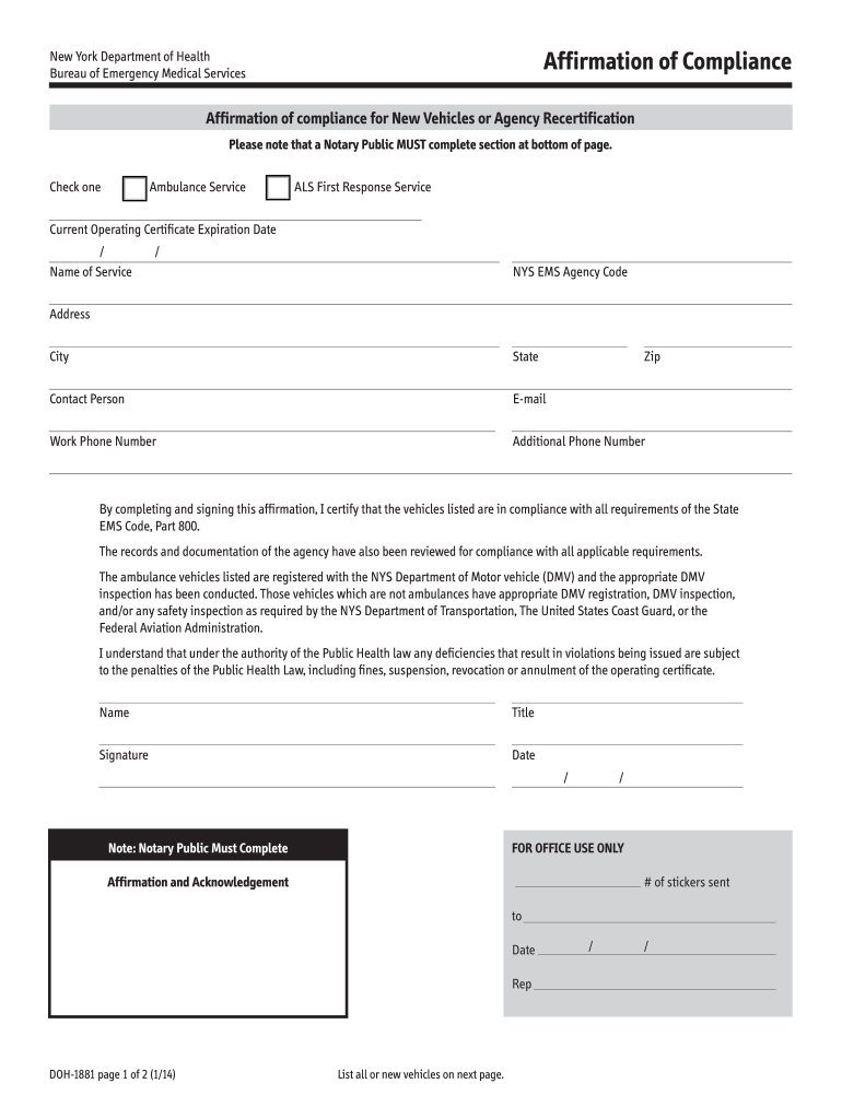 Doh 1881 Fillable  Form