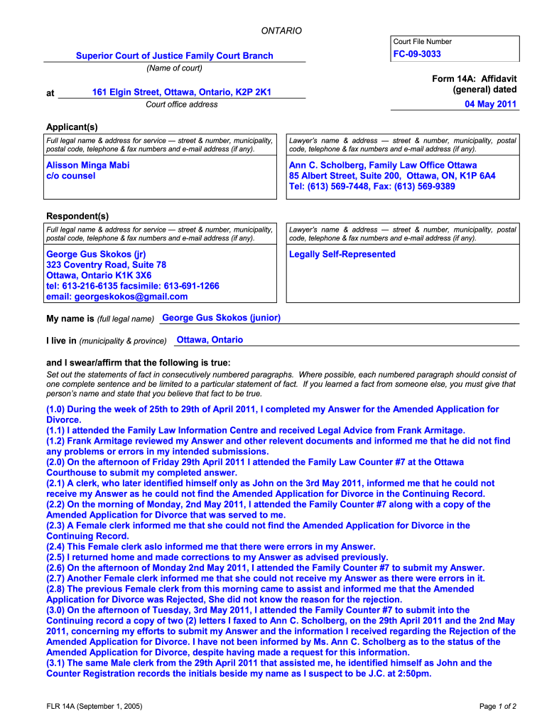 Form 14a Affidavit PDF