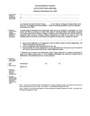 Commonwealth Statutory Declaration  Form