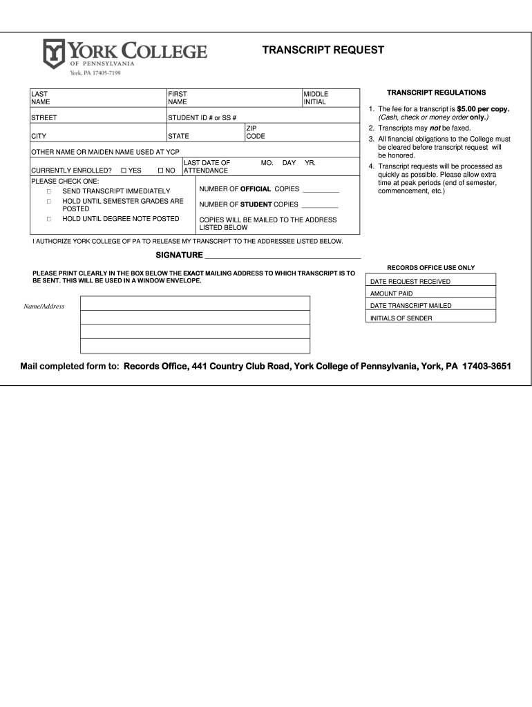 Ycp Request  Form