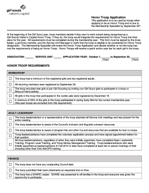 Get and Sign Honor Troop 2014-2022 Form