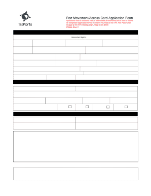 Port Pass Application Form