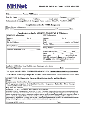 Mhnet Provider Enrollment  Form