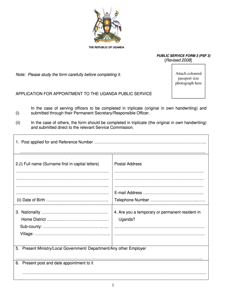  Public Service Form 3 2008-2024