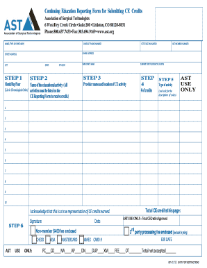  Fillable Ast Ce Reporting Form 2013