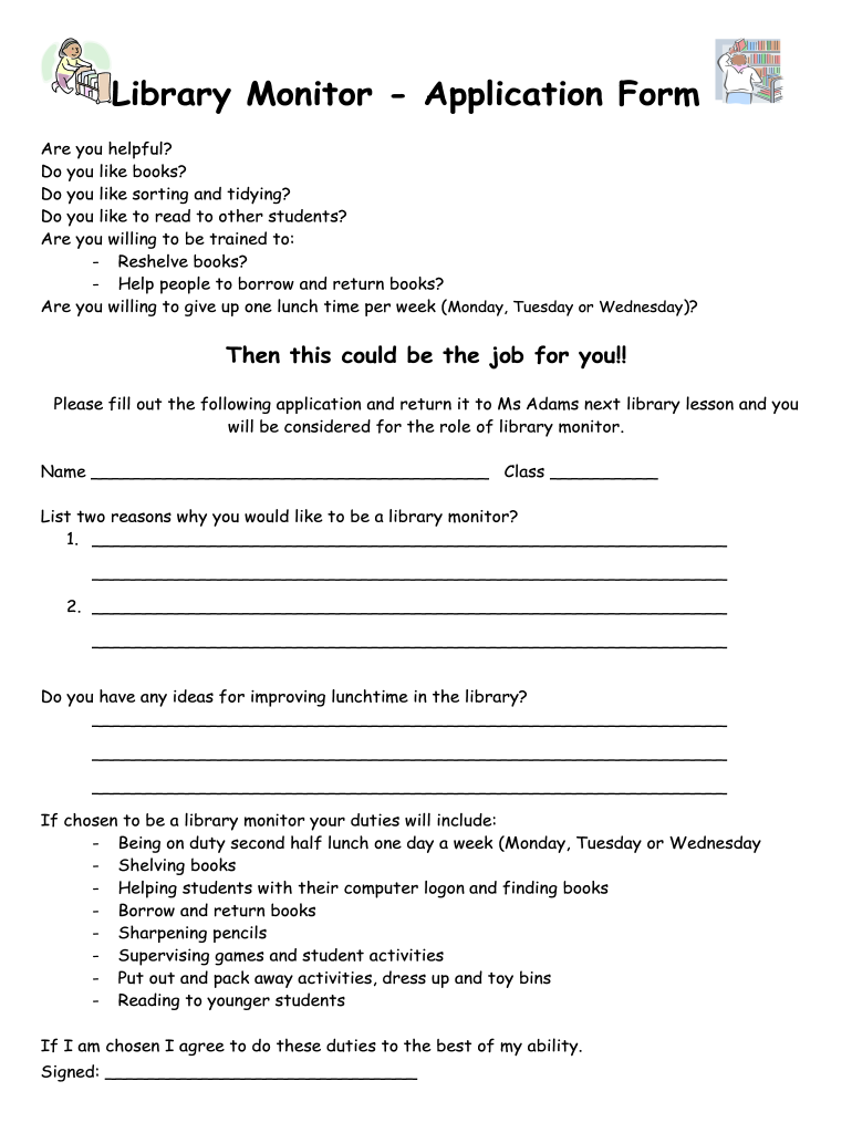 Monitor Application Form