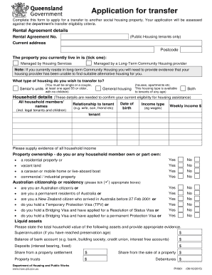  Australia Application Transfer Form 2015-2023