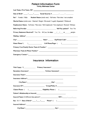 Insurance Information Form