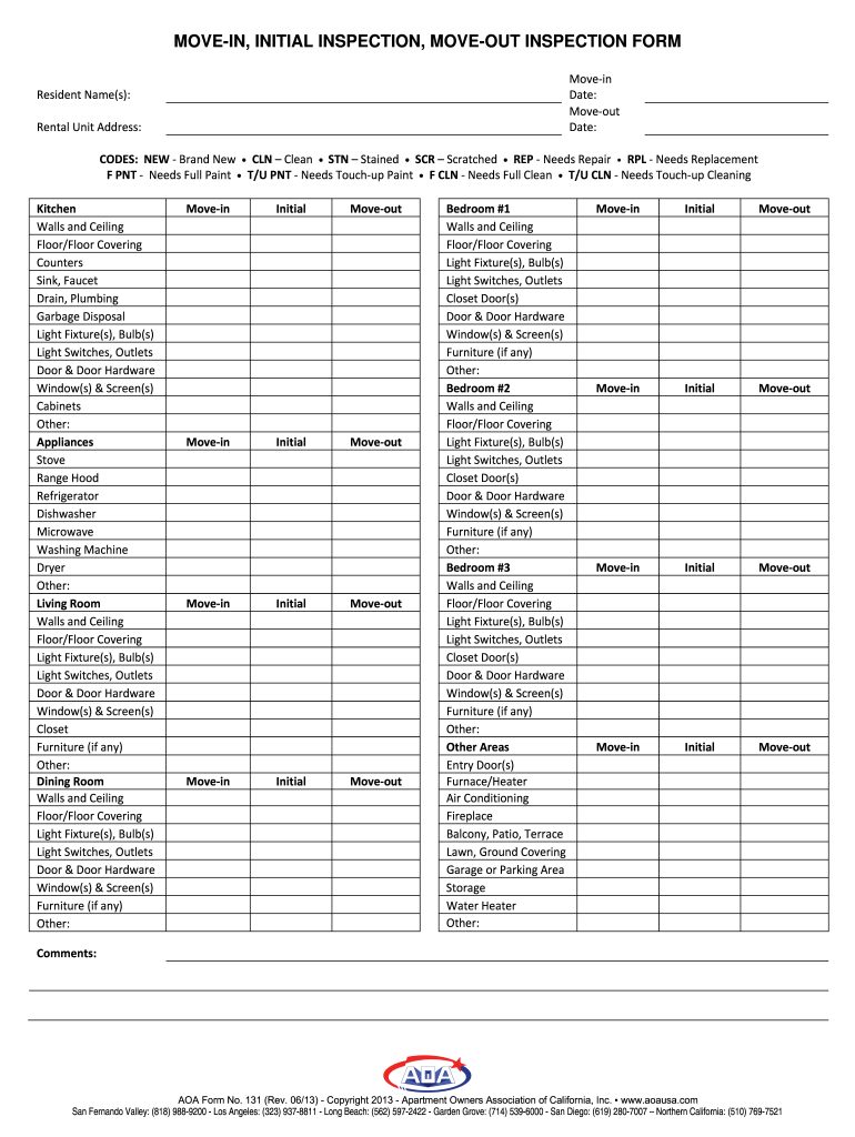 Rental Inspection Form