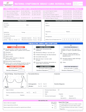 NATIONAL SYMPTOMATIC BREAST CLINIC REFERRAL FORM