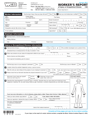 PDF Worker Report of Injury Form C060 January WCB Worker Report of Injury Form C060