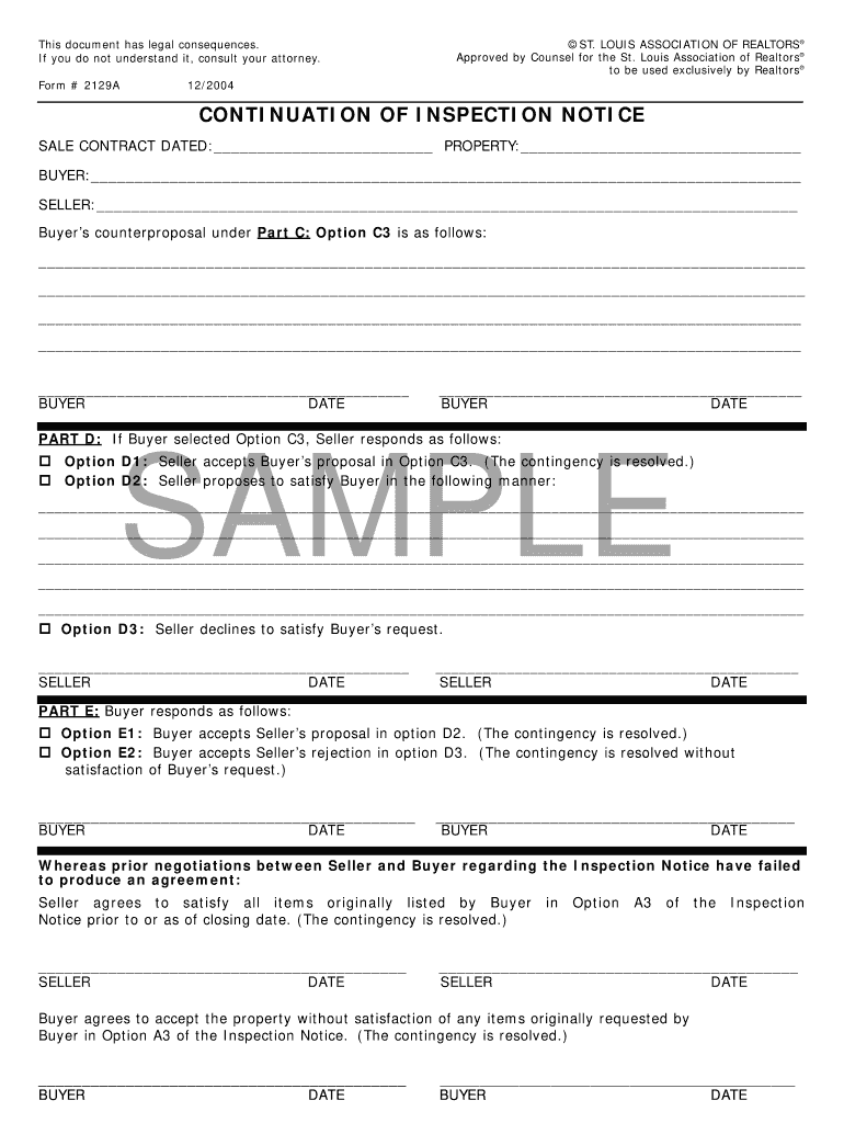 Form 2129a