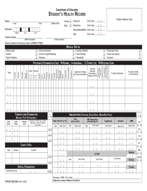 Health Card Format