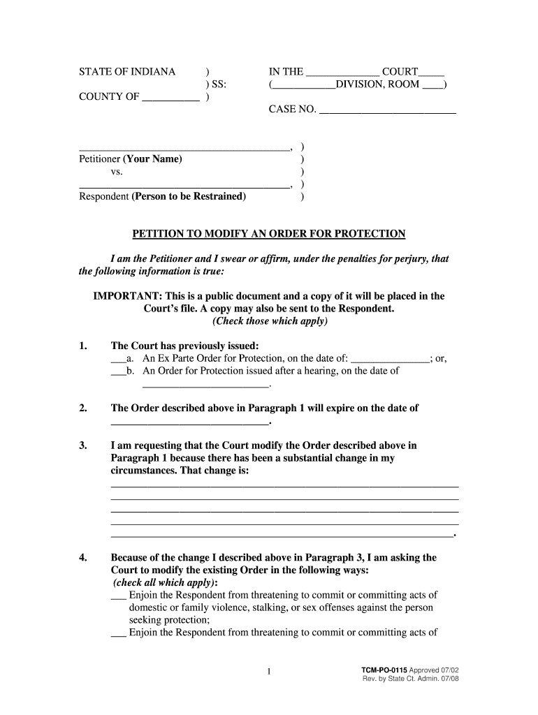 Petition Modify an  Form