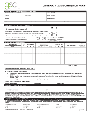 Greenshield Claim Forms