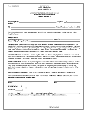 Utah Labor Commission Fillable Form 308
