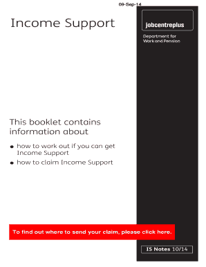  Income Support Claim Form 2020