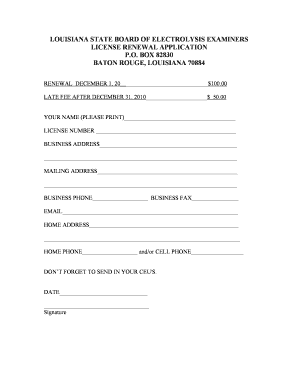 Lsbee Louisiana Form