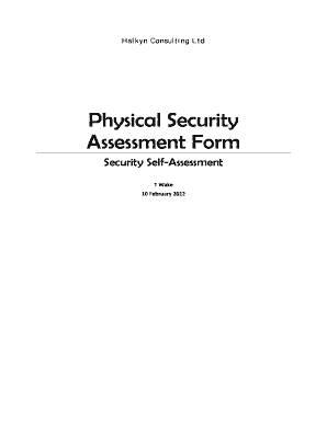 Physical Security Assessment Form Halkyn Consulting Ltd