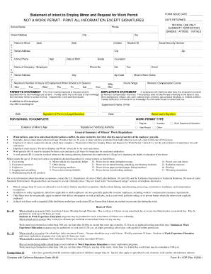 Work Permit Form California B1 1qp