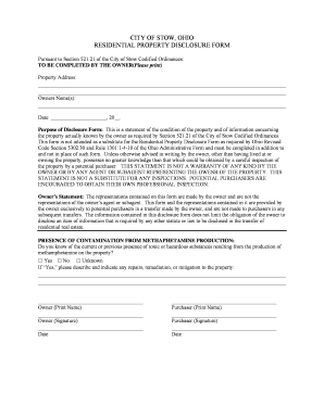 City of Stow Disclosure  Form