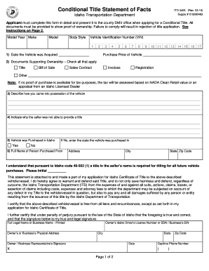 Conditional Title Idaho  Form