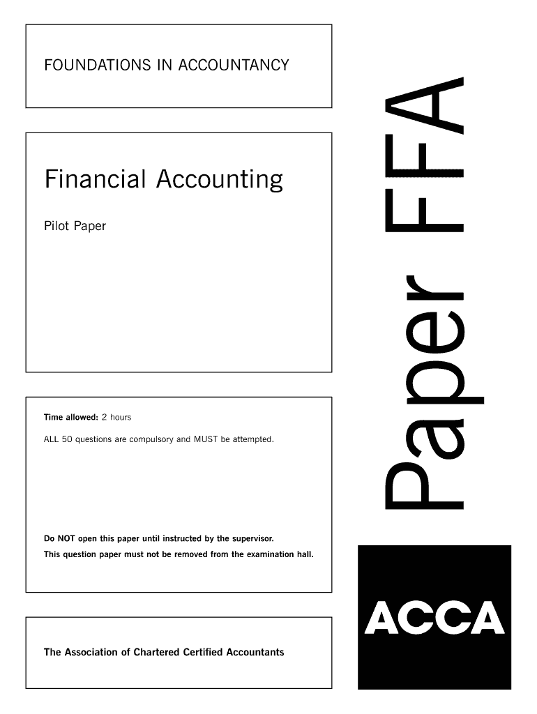 Acca F3 Past Papers PDF  Form