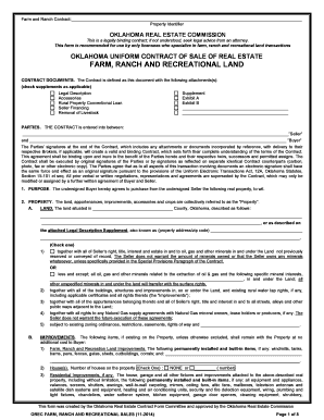 Get and Sign Agreement Oklahoma Land 2014-2022 Form