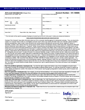 Infomart Background Check Example  Form