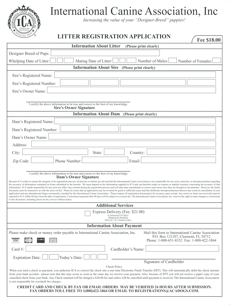 Ica Registration  Form