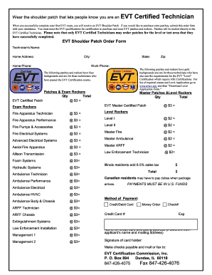 Emergency Vehicle Technician  Form